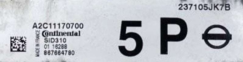 Plug & Play Continental Engine ECU, Nissan, SID310, A2C11170700, 237105JK7B, 867664780, 5P