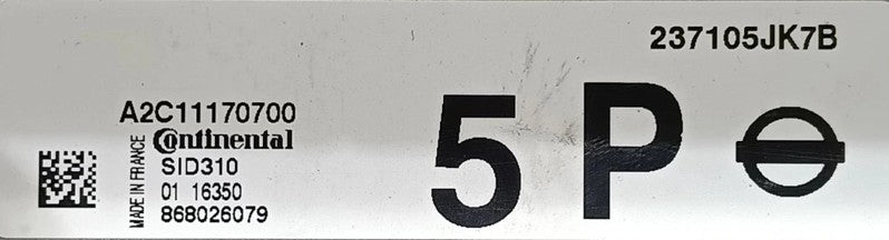 Plug & Play Continental Engine ECU, Nissan, SID310, A2C11170700, 237105JK7B, 868026079, 5P