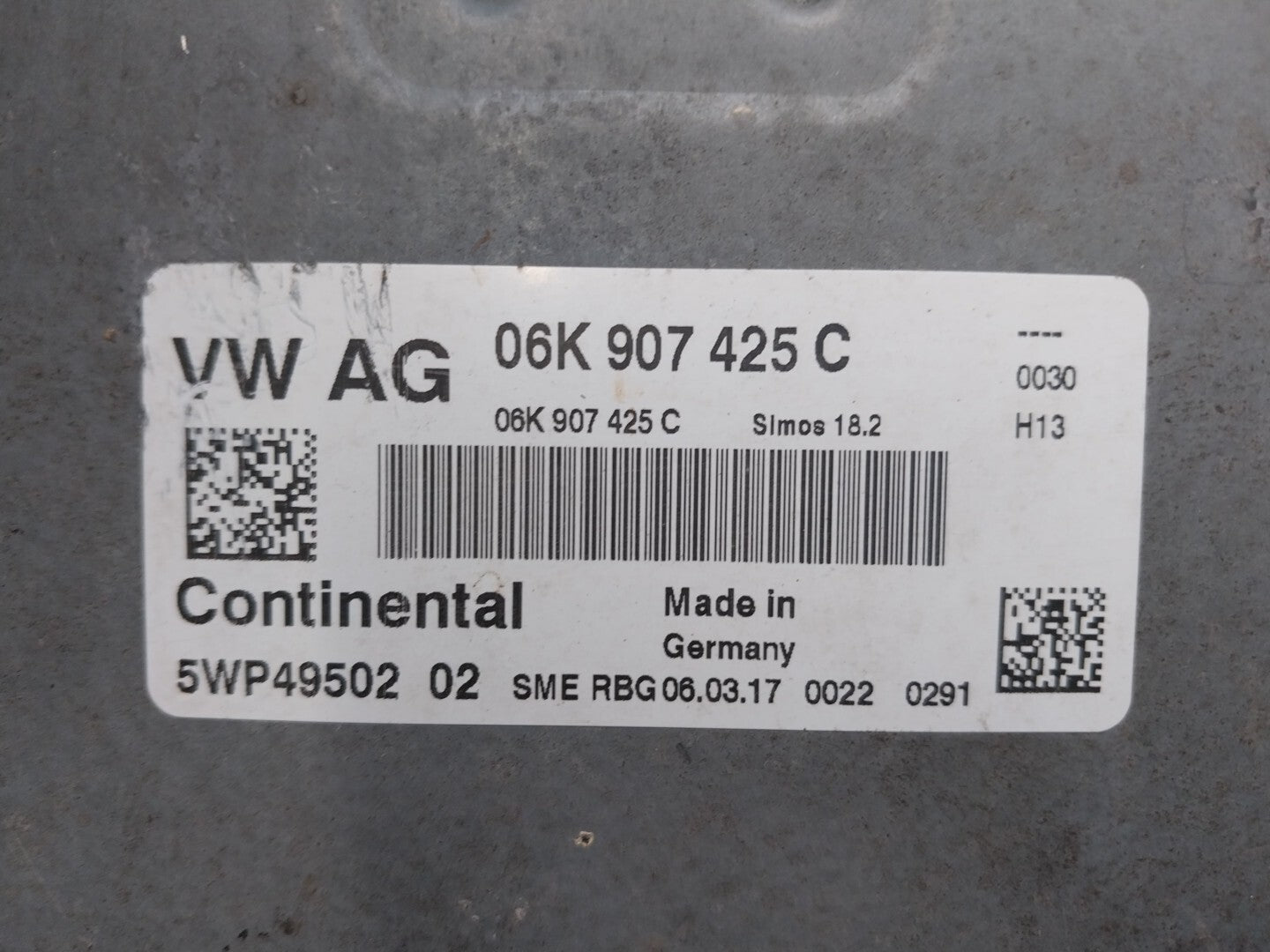 Plug & Play Continental Engine ECU, VW AG, 06K907425C, 06K 907 425 C, 5WP4950202, 5WP49502 02, SIMOS 18.2