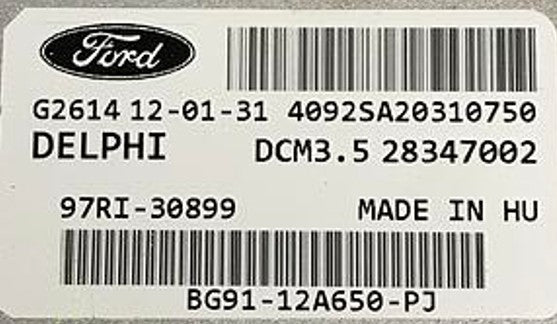 Plug & Play Delphi Engine ECU, Ford, 28347002, BG9112A650PJ, BG91-12A650-PJ, DCM3.5
