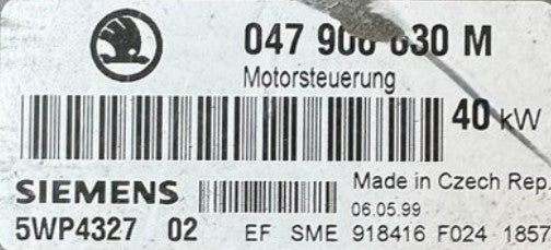 Plug & Play Engine ECU, SIEMENS, 047906030M, 047 906 030 M, 5WP4327 02