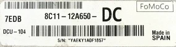 Unidad de control del motor FoMoCo Plug & Play, Ford Transit 2.2/2.4, 8C11-12A650-DC, 8C1112A650DC, 7EDB, DCU-104, DCU104