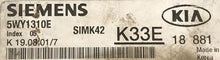 Plug & Play Siemens Engine ECU, Kia Rio 2003, 5WY1310E, K33E, SIMK42