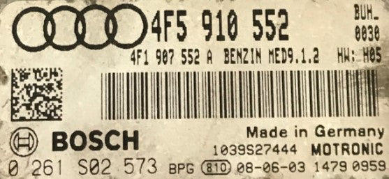 Plug & Play Bosch Engine ECU, Audi RS6 5.0 TSFI, 0261S02573, 0 261 S02 573, 4F5910552, 4F5 910 552, 4F1907552A, 4F1 907 552 A, MED9.1.2