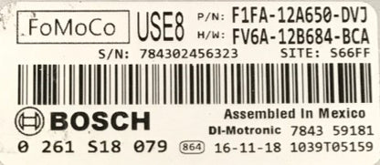 ECU de motor Bosch Plug & Play, Ford, 0261S18079, 0 261 S18 079, F1FA12A650DVJ, F1FA-12A650-DVJ, FV6A12B684BCA, FV6A-12B684-BCA, USE8