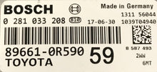 ECU de motor Bosch Plug & Play, Toyota RAV4 2.0 D-4D, 0281033208, 0 281 033 208, 896610R590, 89661-0R590