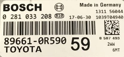 ECU de motor Bosch Plug & Play, Toyota RAV4 2.0 D-4D, 0281033208, 0 281 033 208, 896610R590, 89661-0R590