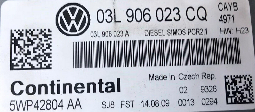 Plug & Play Continental Engine ECU, 03L906023CQ, 03L 906 023 CQ, 5WP42804AA, 5WP42804 AA, DIESEL SIMOS PCR2.1