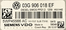 Plug & Play Siemens VDO Engine ECU, VW, 5WP45566AC, 5WP45566 AC, 03G906018EF, 03G 906 018 EF, PPD1.2