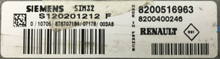 Renault Kangoo 1.2, SIM32, S120201212F, S120201212 F, 8200516963, 8200400246