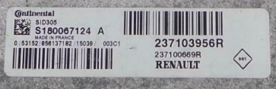 Renault Scenic 1.5, SID305, S180067124A, S180067124 A, 237103956R, 237100669R 