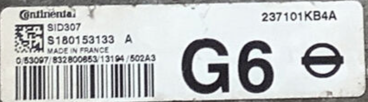 SID 307, S180153133 A, S180153133A, 237101KB4A, G6