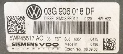 5WP45517AC, 5WP45517 AC, 03G906018DF, 03G 906 018 DF, PPD1.2