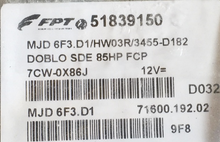 Fiat Doblo, MJD 6F3.D1, 71600.192.02, 51839150, FPT