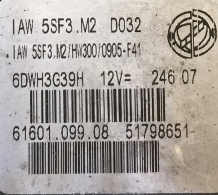 Fiat Engine ECU IAW5SF3.M2, IAW 5SF3.M2, 61601.099.08, 51798651