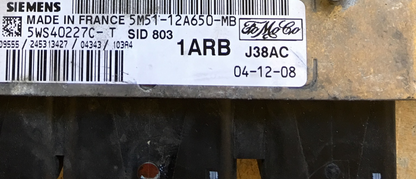 5M51-12A650-MB, 5WS40227C-T, 1ARB, J38AC, SID 803