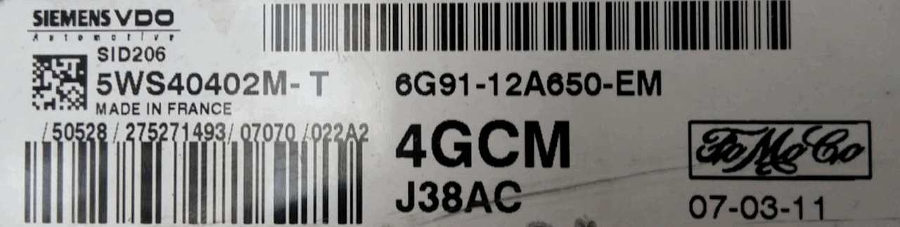 5WS40402M-T, 6G91-12A650-EM, 4GCM