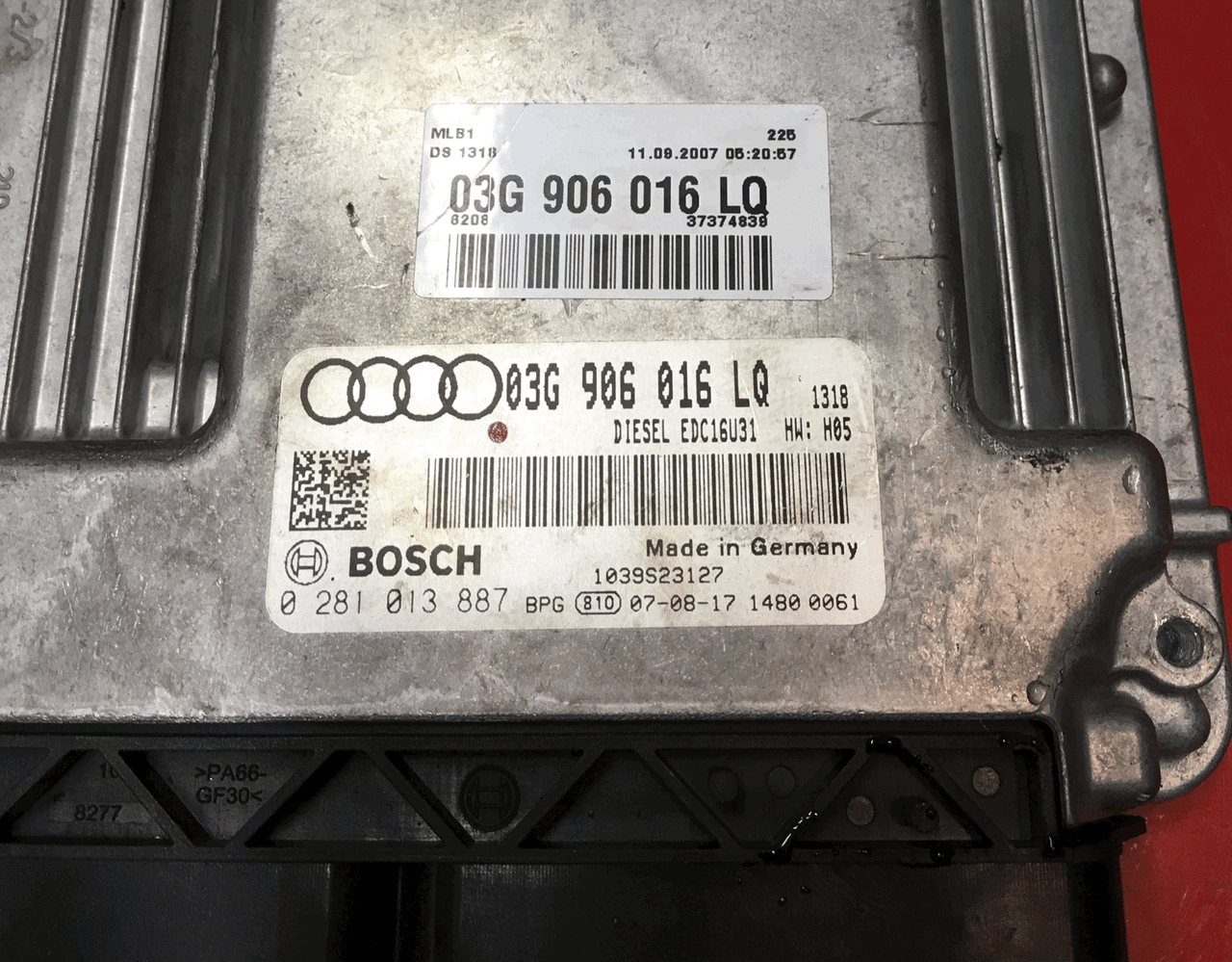 A4 2.0 TDI, 0281013887, 0 281 013 887, 03G906016LQ, 03G 906 016 LQ, EDC16U31