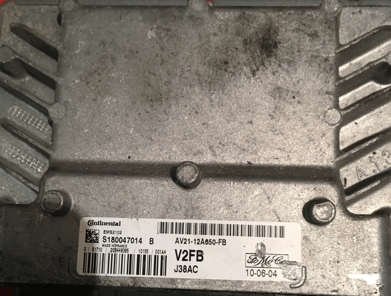 Ford, AV21-12A650-FB, S180047014 B, V2FB, EMS2102