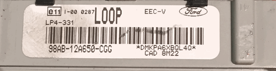 98AB-12A650-CGG, LOOP, LP4-331, EEC-V