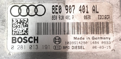 Audi A4 3.0 TDI, 0281013191, 0 281 013 191, 8E0907401AL, 8E0 907 401 AL