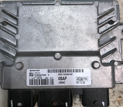 Continental Engine ECU, Ford Fiesta, EMS2102, J38AC, S180047002F, S180047002 F, 8V2112A650SF, 8V21-12A650-SF, 0SAF