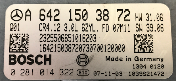 Mercedes-Benz, 0281014322, 0 281 014 322, A6421503872, A 642 150 38 72