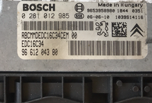 Citroen/Peugeot HDI, 0 281 012 985, 0281012985, 96 612 043 80, 9661204380, EDC16C34