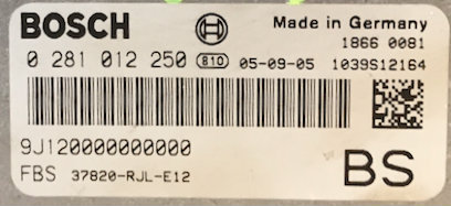 Honda FRV, 0281012250, 0 281 012 250, 37820-RJL-E12