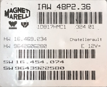 IAW 48P2.36, HW 16.469.034, HW9642606280, SW 16.454.074, SW 9643922580