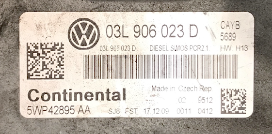 VW, 03L906023D, 03L 906 023 D, 5WP42895 AA, DIESEL SIMOS PCR2.1