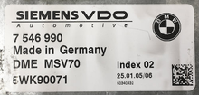 BMW, DME MSV70, 7546990, 7 546 990, 5WK90071, Index 02