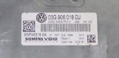 VW, 5WP45518AA, 5WP45518 AA, 03G906018DJ, 03G 906 018 DJ, Diesel Simos PPD1.2