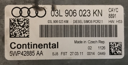 Audi A1 1.6 TDi, 03L906023KN, 03L 906 023 KN, 5WP42885AA, 5WP42885 AA, DIESEL SIMOS PCR2.1
