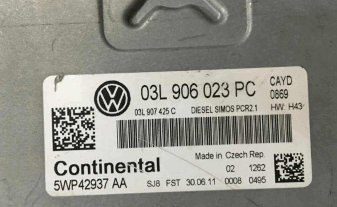 VW Caddy 1.6TDI, SIMOS PCR2.1, 03L 906 023 PC, 03L906023PC, 5WP42937 AA, 5WP42937AA