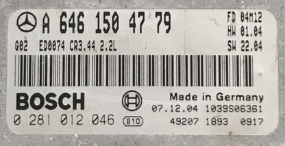 Mercedes-Benz, 0281012046, 0 281 012 046, A6461504779, A 646 150 47 79