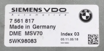 BMW, 7561817, 7 561 817, DME MSV70, 5WK98083, INDEX 03