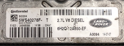 Land Rover 2.7D V6, 5WS40278FT, 5WS40278F-T, 6H2Q12A650EF, 6H2Q-12A650-EF, NNN500750, SID204