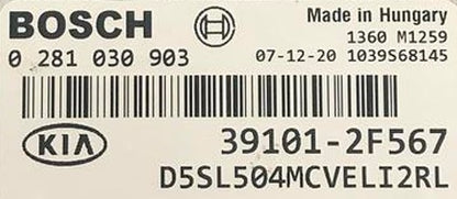 Plug & Play Bosch Engine, KIA, 0281030903, 0 281 030 903, 39101-2F567, 391012F567