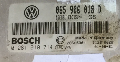 ECU de motor Bosch Plug & Play, 0281010714, 0 281 010 714, 065906018D, 065 906 018 D, EDC15VM+