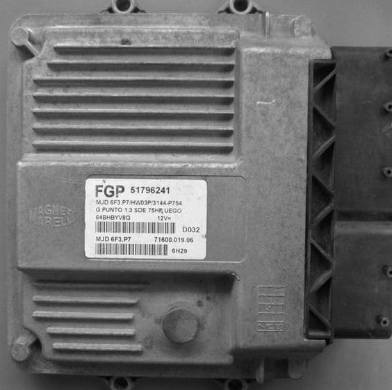 Plug & Play Magneti Marelli Engine ECU, Fiat Grande Punto, MJD 6F3.PB, HW03P, 51796241, 71600.019.06, 7160001906