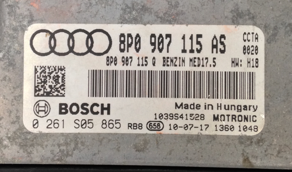 VW, 0261S05865, 0 261 S05 865, 8P0907115AS, 8P0 907 115 AS, MED17.5