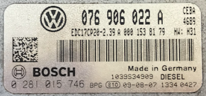 VW Crafter 2.5 TDI, 0281015746, 0 281 015 746, 076906022A, 076 906 022 A ,EDC17CP20