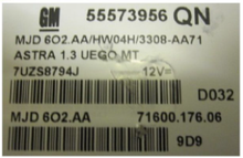 Magneti Marelli Engine ECU, Vauxhal Astra 1.3 JTD, MJD 6O2.AA, 55573956 QN, 71600.176.06