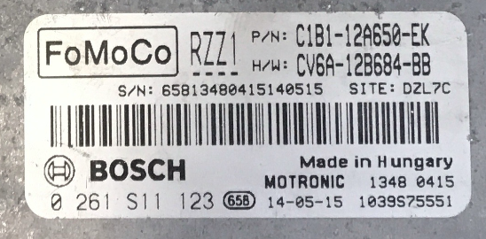 0261S11123, 0 261 S11 123, C1B112A650EK, C1B1-12A650-EK, CV6A12B684BB, CV6A-12B684-BB, RZZ1