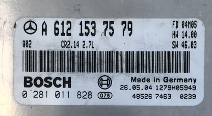 Bosch Mercedes-Benz Engine ECU, 0281011828, 0 281 011 828, A6121537579, A 612 153 75 79