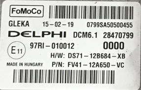 DCM6.1, 28470799, DS7112B684XB, DS71-12B684-XB, FV4112A650VC, FV41-12A650-VC, 0000