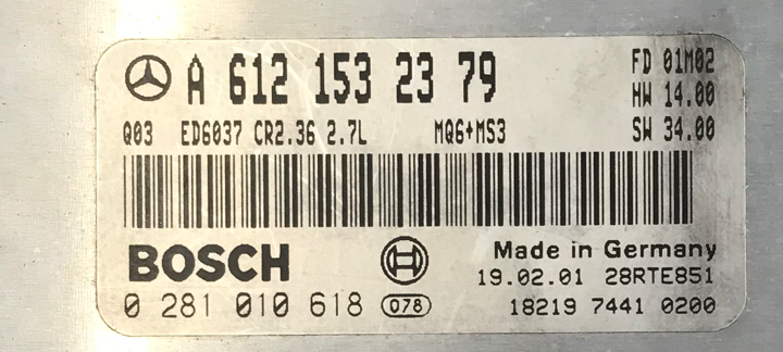 0281010618, 0 281 010 618, A6121532379, A 612 153 23 79, CR2.36