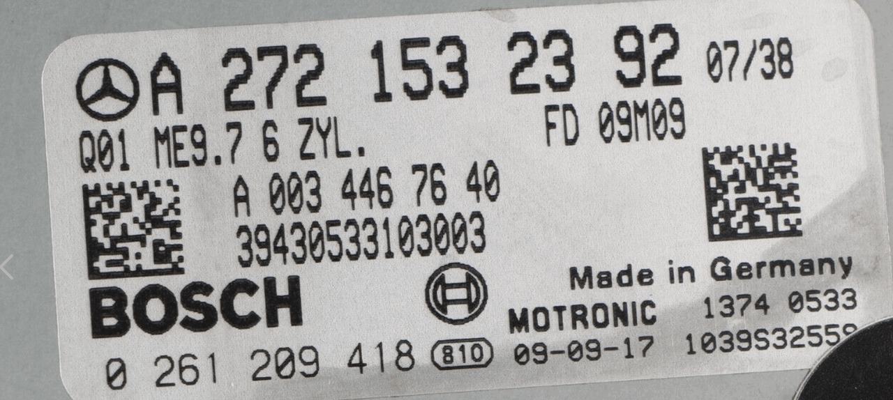 Plug & Play Bosch Engine ECU, Mercedes-Benz, 0261209418, 0 261 209 418, A2721532392, A 272 153 23 92,1039S32559, ME9.7