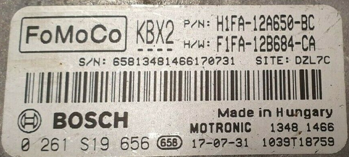 Ford, 0261S19656, 0 261 S19 656, H1FA12A650BC, H1FA-12A650-BC, F1FA12B684CA, F1FA-12B684-CA, KBX2